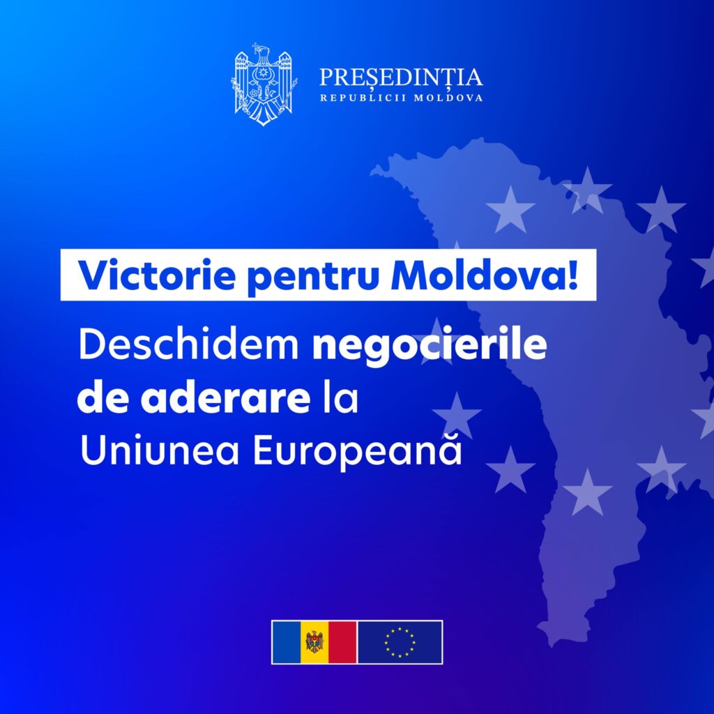 Uniunea Europeană deschide negocierile cu Republica Moldova.