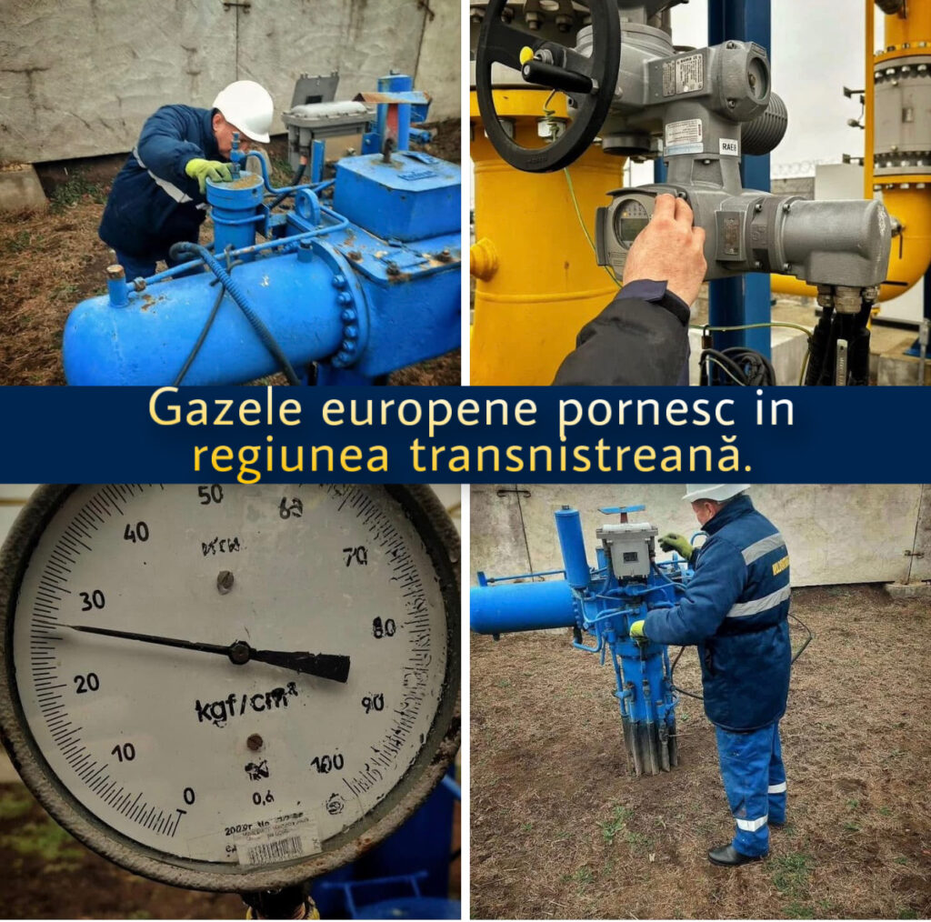 Moment istoric: Gazele europene pornesc în regiunea transnistreană.