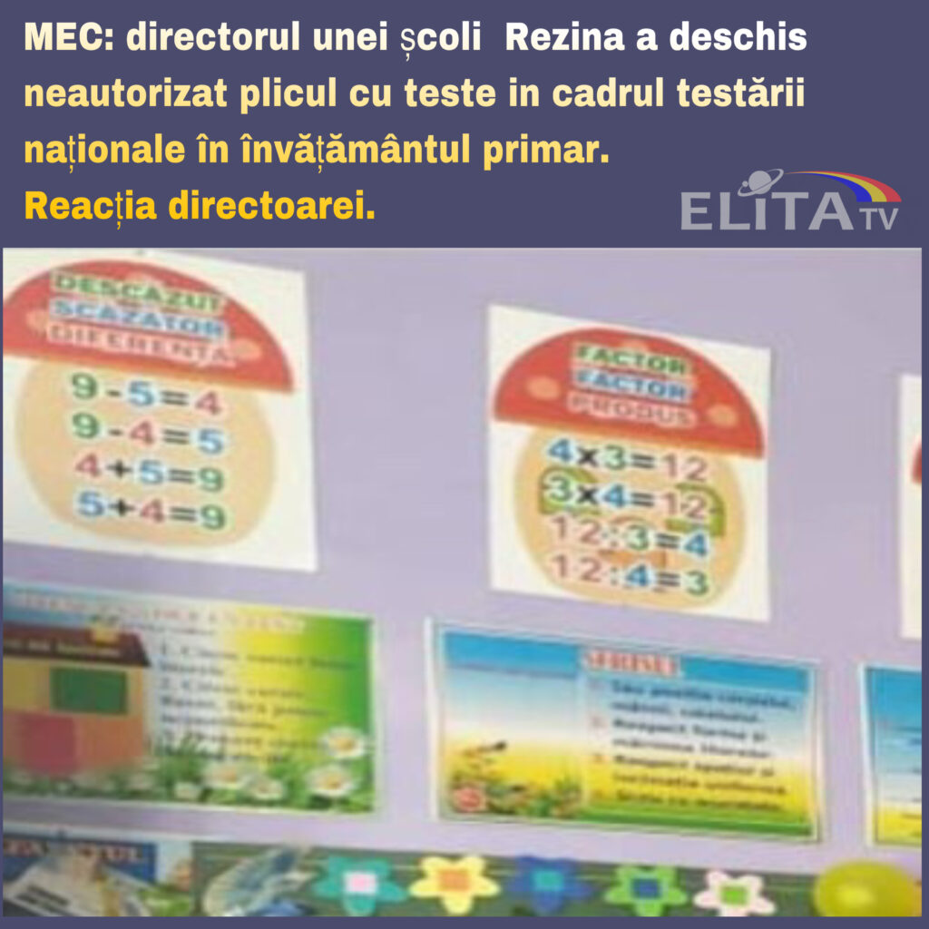 Incident la o școală din Rezina în timpul testării naționale în învățământul primar. Directorul a deschis neautorizat plicul cu teste. MEC: v-a fi demisă. Ce spune directoarea?